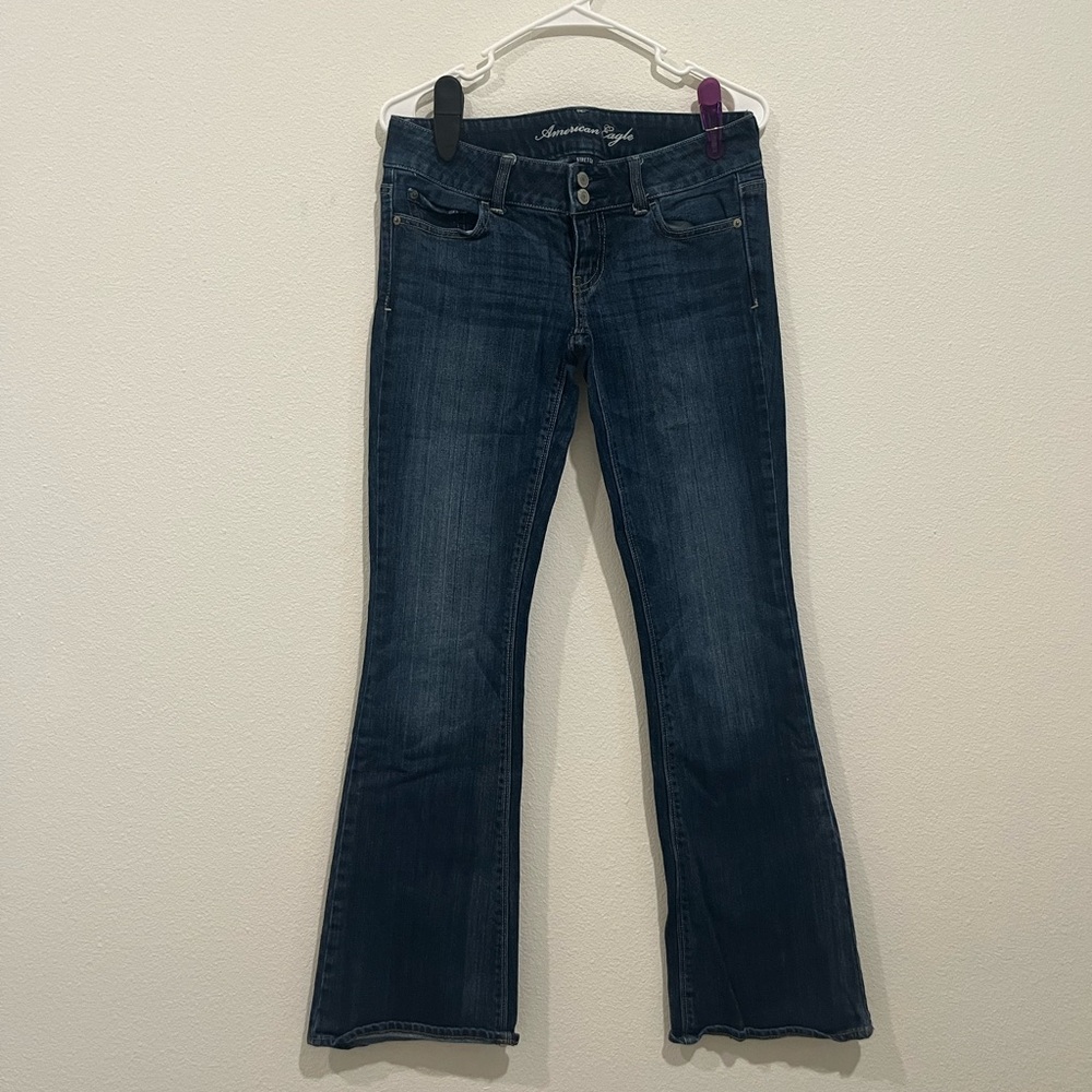 American Eagle Outfitters Blue Flare Wide Leg Jeans